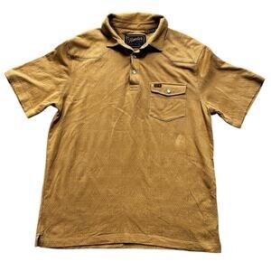 Howler Bros Ranchero Western Pearl Snap Short Sleeve Polo Shirt Medium Old Gold